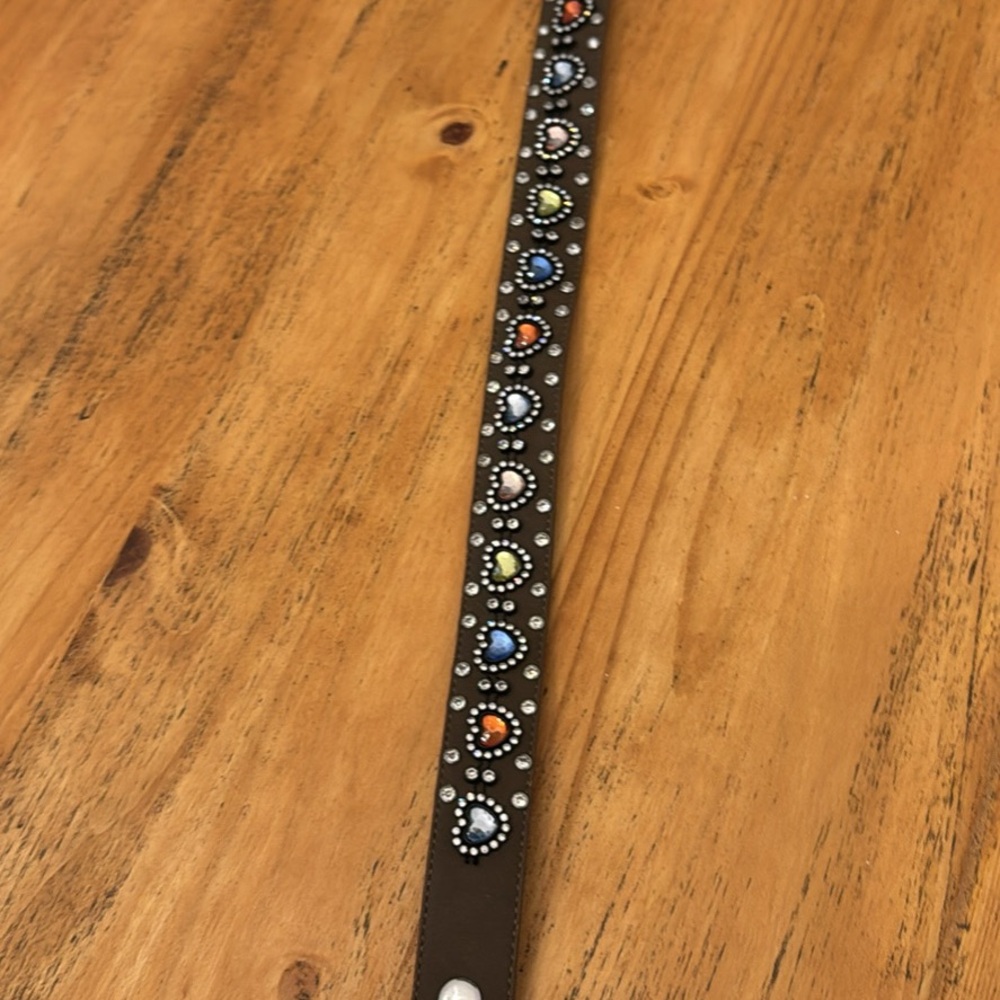 Studded leather western girls belt